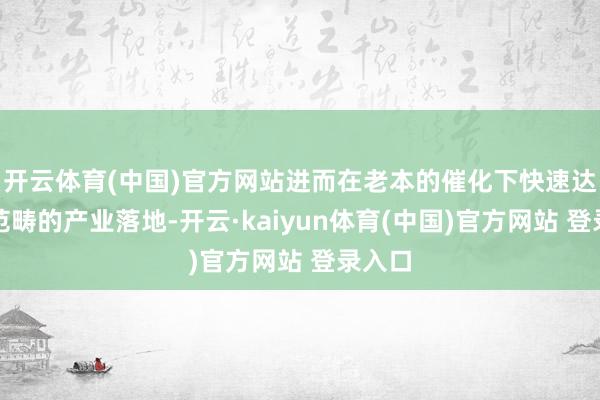 开云体育(中国)官方网站进而在老本的催化下快速达成成范畴的产业落地-开云·kaiyun体育(中国)官方网站 登录入口