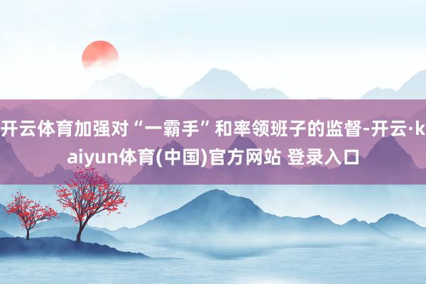 开云体育加强对“一霸手”和率领班子的监督-开云·kaiyun体育(中国)官方网站 登录入口