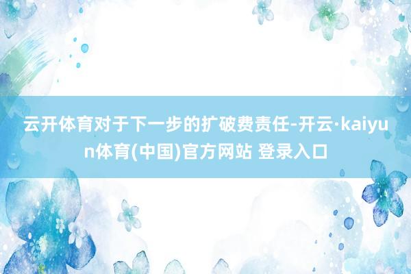云开体育　　对于下一步的扩破费责任-开云·kaiyun体育(中国)官方网站 登录入口