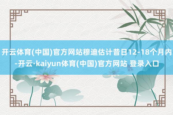 开云体育(中国)官方网站穆迪估计昔日12-18个月内-开云·kaiyun体育(中国)官方网站 登录入口