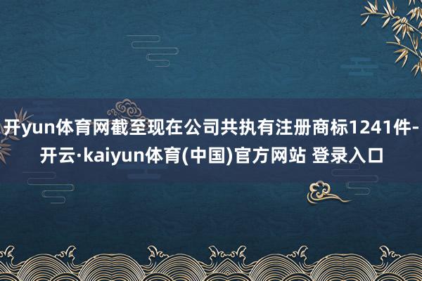 开yun体育网截至现在公司共执有注册商标1241件-开云·kaiyun体育(中国)官方网站 登录入口