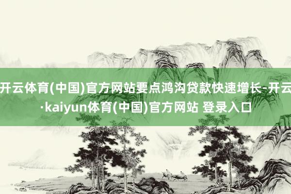 开云体育(中国)官方网站要点鸿沟贷款快速增长-开云·kaiyun体育(中国)官方网站 登录入口
